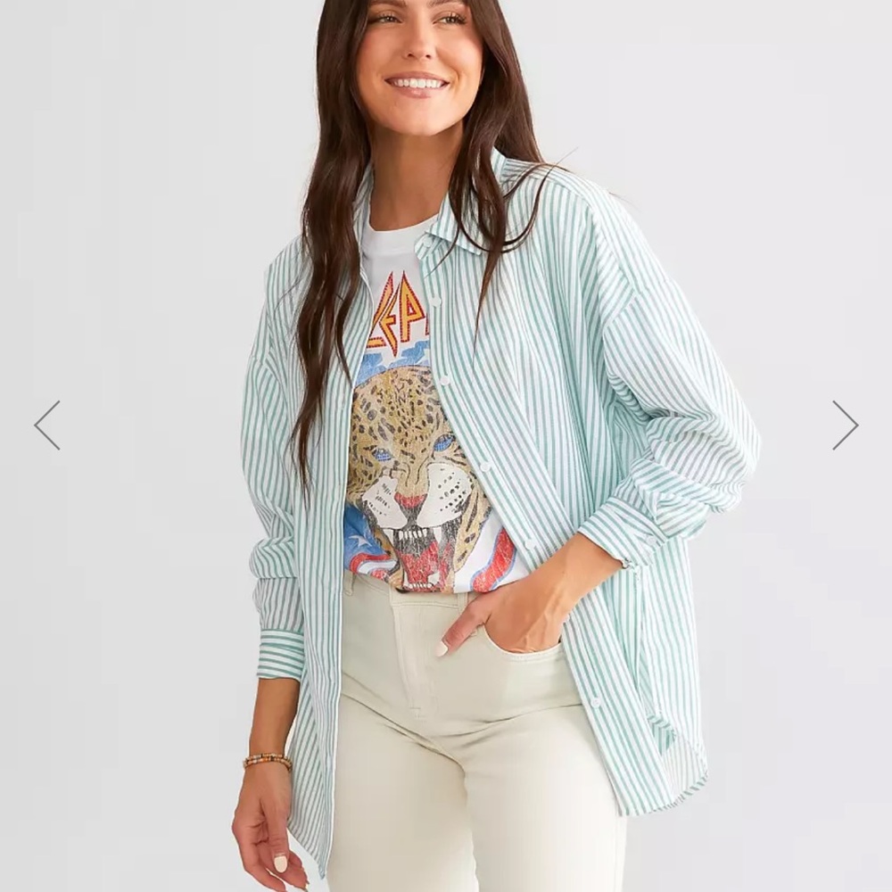 ACOA striped woven blouse
